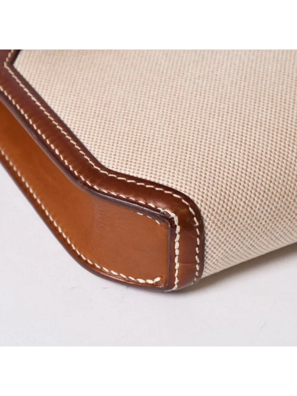 Hermes Kelly Depeches 25 Clutch Beige Brown Toile H Barenia Time
